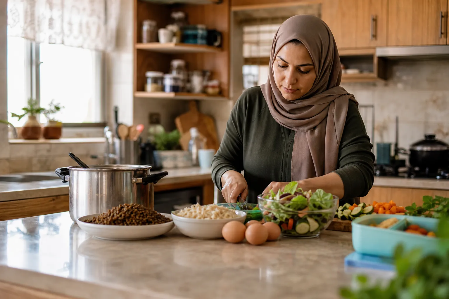 الطهي الصحي للعاملين بالمنزل مع وجبة اقتصادية متوازنة