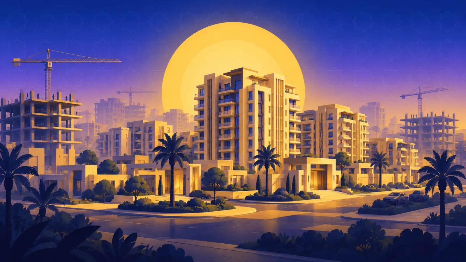 أبراج سكنية قيد الإنشاء في القاهرة الجديدة وسط جدل فقاعة العقار في مصر