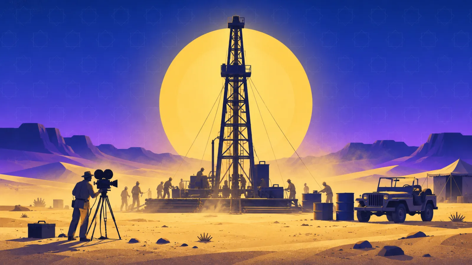موقع حفر بترول في الصحراء يستحضر أجواء تصوير فيلم للرجال فقط