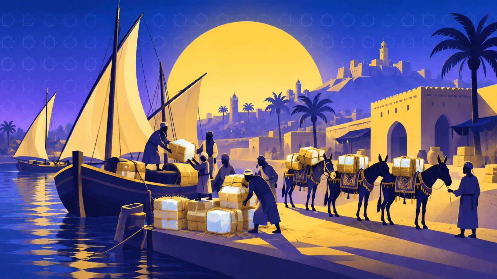 تفريغ الثلج في العصر المملوكي من مراكب النيل على ساحل بولاق