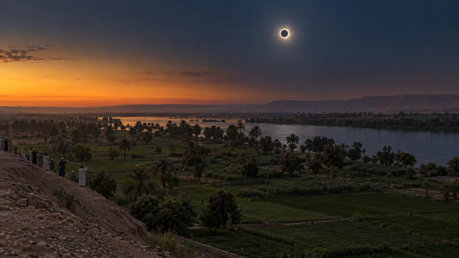 ظل كسوف الشمس 2027 في مصر يغطي وادي النيل في الصعيد