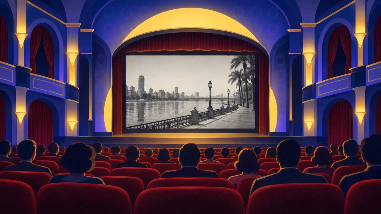 قاعة سينما قديمة في القاهرة تعرض أفلام رشدي اباظة وسعاد حسني