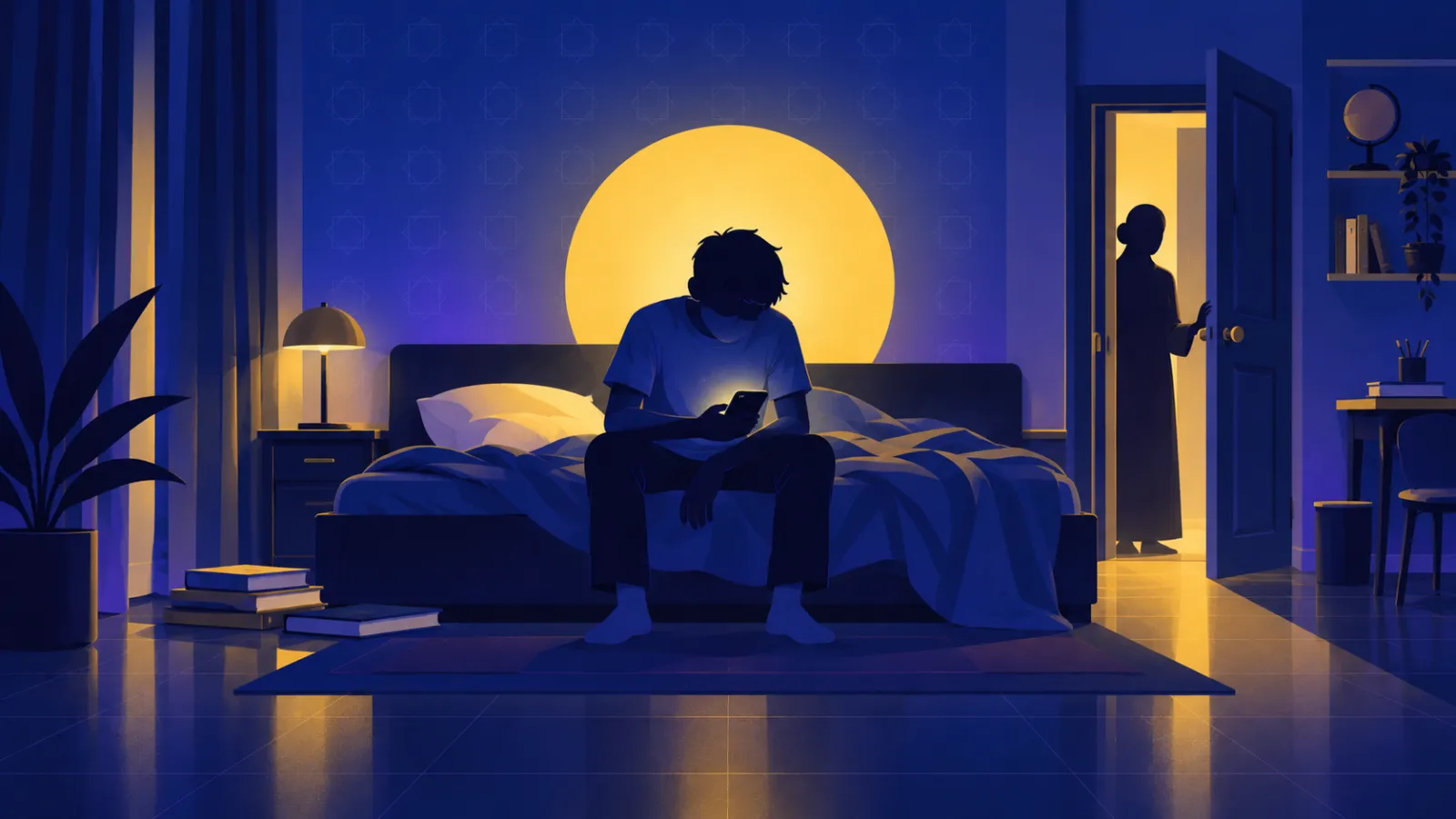 مراهق منعزل في غرفته المظلمة ليلاً، من علامات تعاطي المراهق للمخدرات التي تنبه الأهل