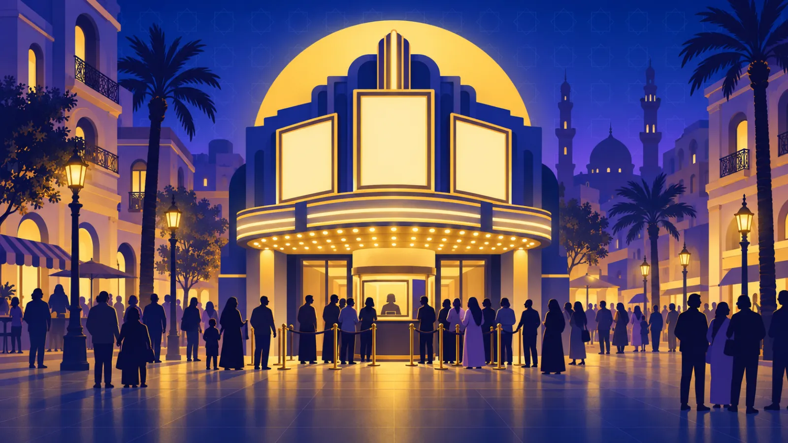 طوابير جمهور أمام سينما في وسط القاهرة لمشاهدة فيلم السفارة في العمارة