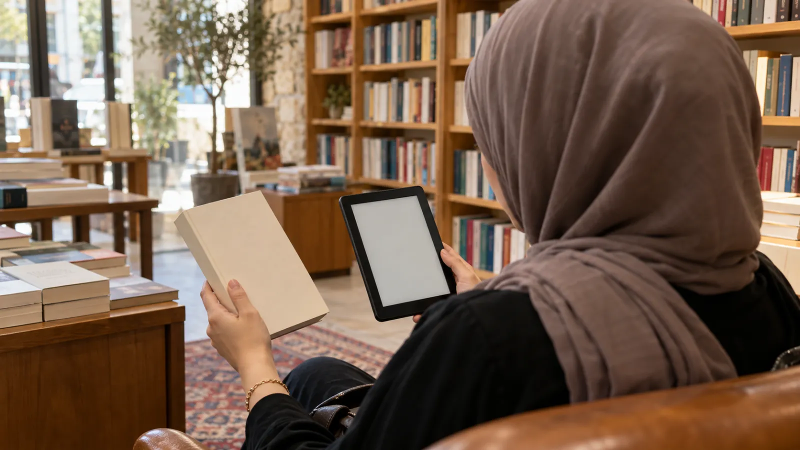 قارئة تقارن بين النسخة الورقية والإلكترونية من كتاب العادات الذرية