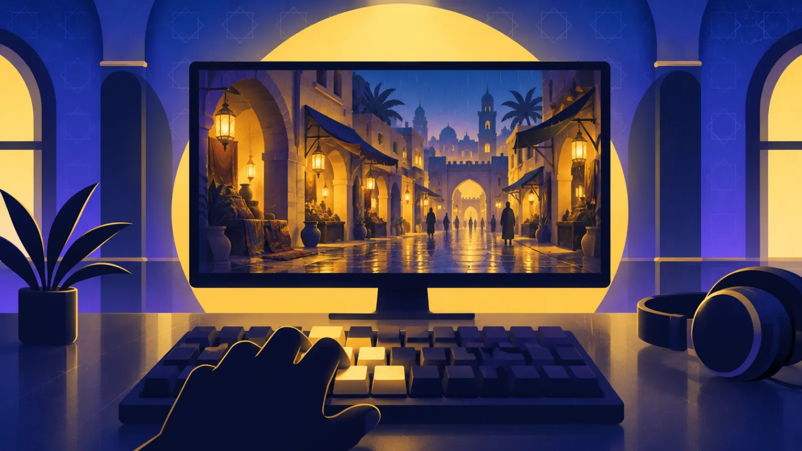 يد تتحكم بلوحة المفاتيح في عالم تفاعلي يولّده Genie 4 إطاراً بعد إطار