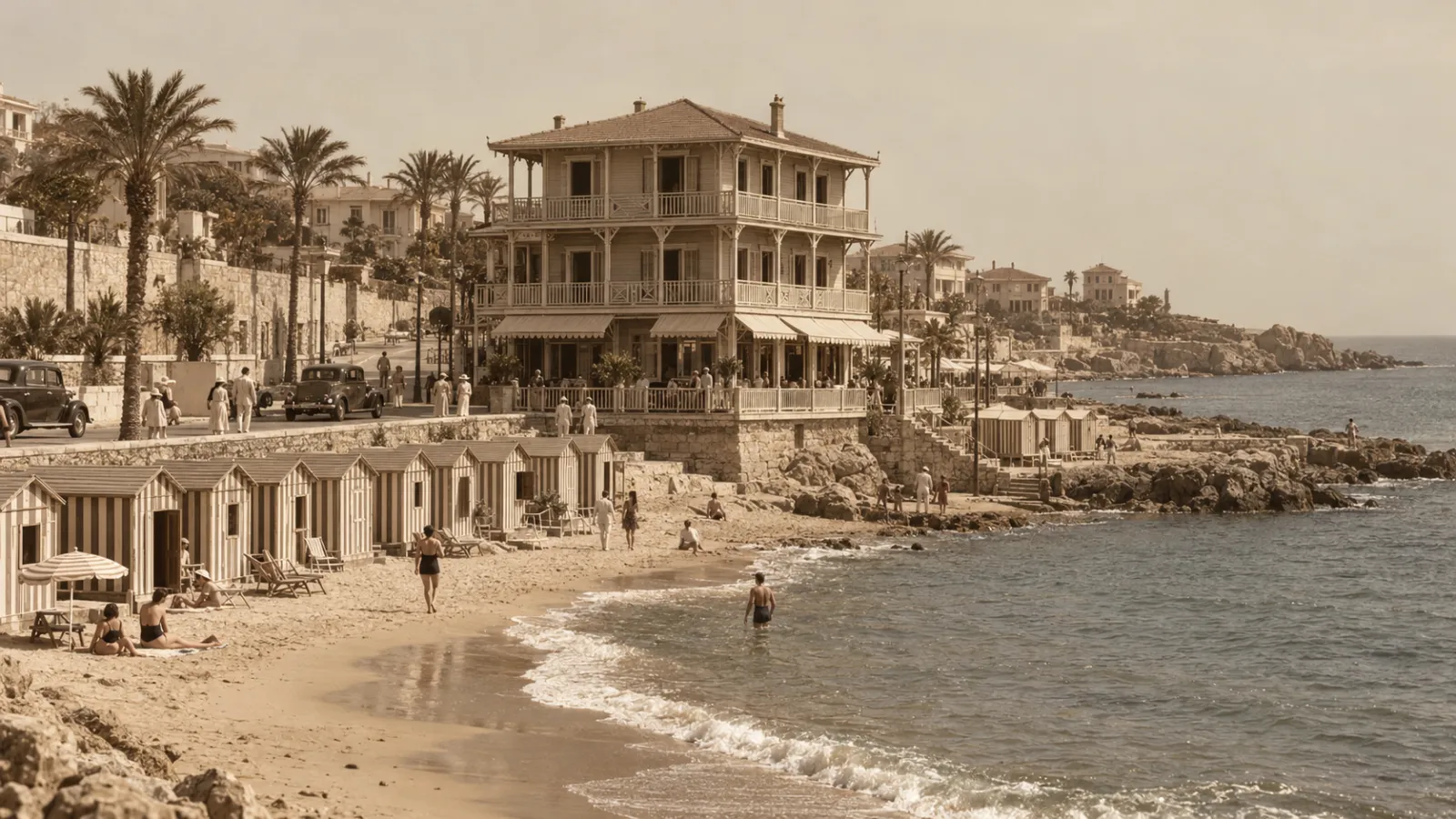 إعادة تصوير لخليج ستانلي في الثلاثينيات حيث بدأ فندق سان جيوفاني الإسكندرية