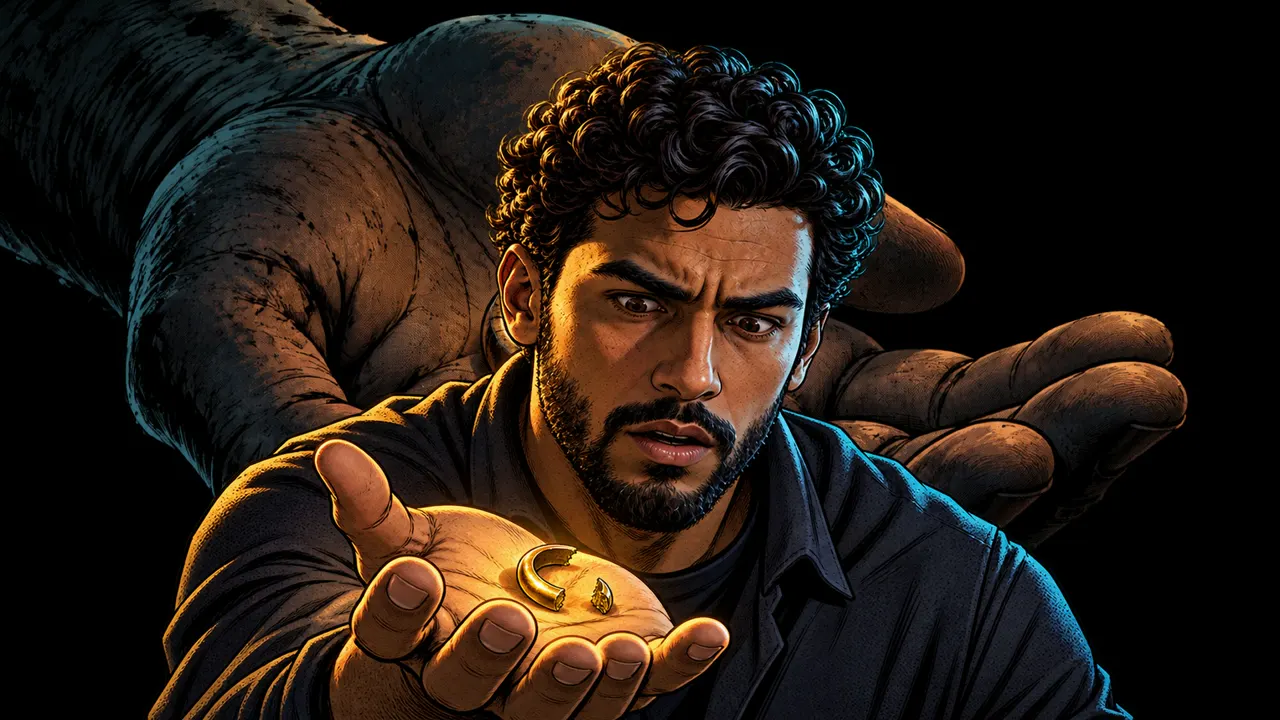 نص حلقة دهبي زي اللي سابها أبو جاكيت جلد بالظبط.