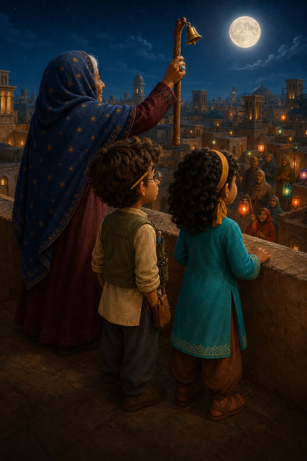 قرعت الجدة الجرس ثلاث مرات، وصمتت المدينة كلها. لكن الريح هذه الليلة لم تهبّ أبداً.